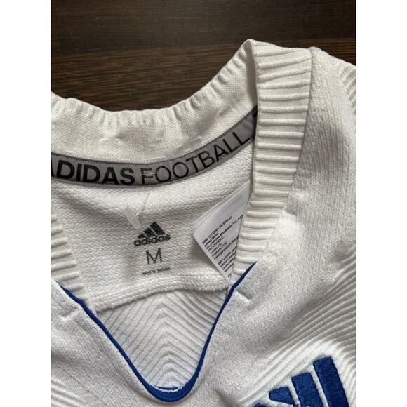 Adidas Primeknit Football Jersey Mens Medium Blue White Stretch Tech A1 DQ3463 - Picture 3 of 4